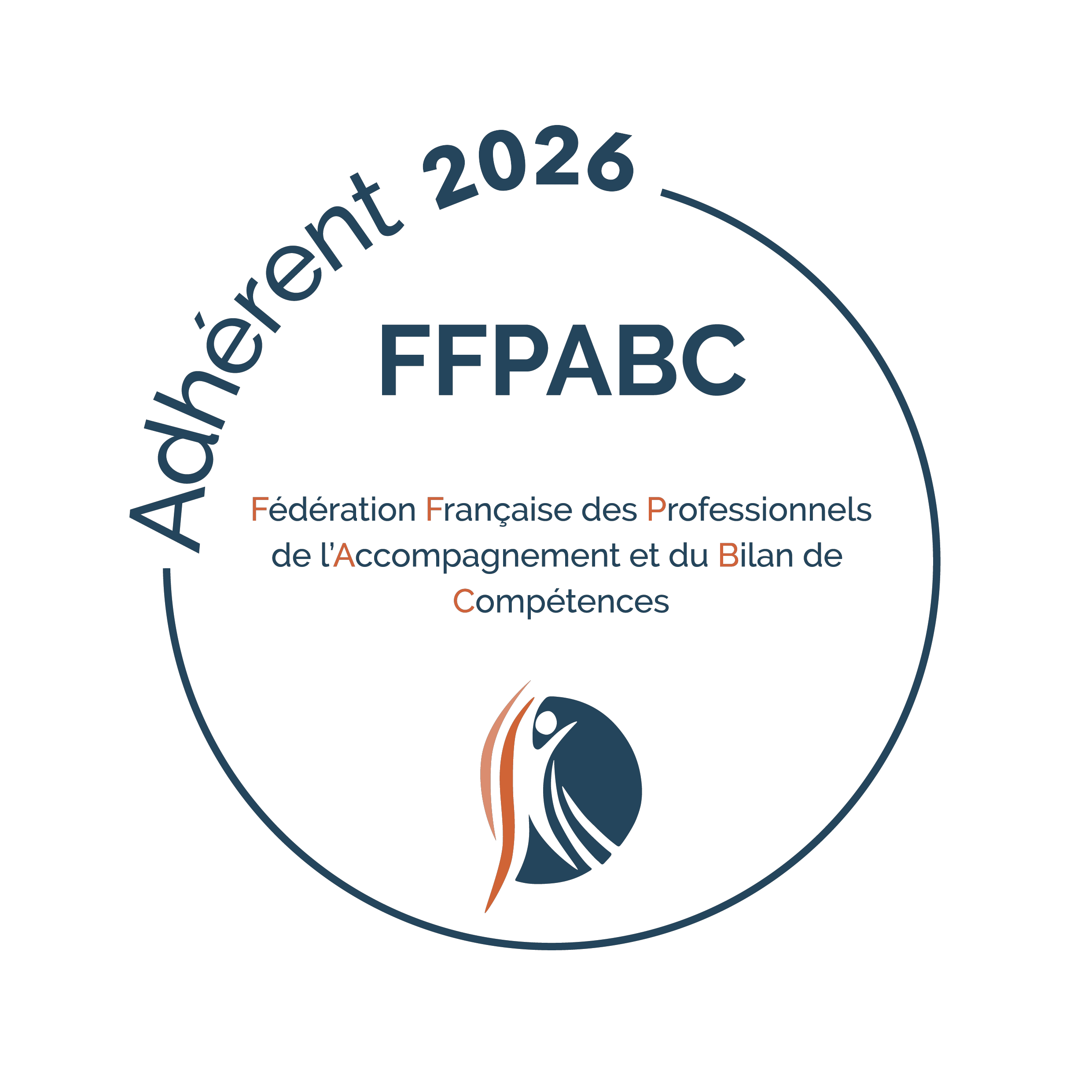 Logo FFPABC — Fédération Française des Professionnels de l'Accompagnement et du Bilan de Compétences - Adhérent 2026